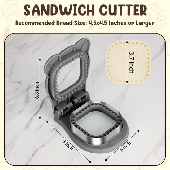 Uncrustable Sandwich Cutter Maker – Sandwich Sealer and Cutter for Lunchbox and Breakfast, Square Shape, Light Blue