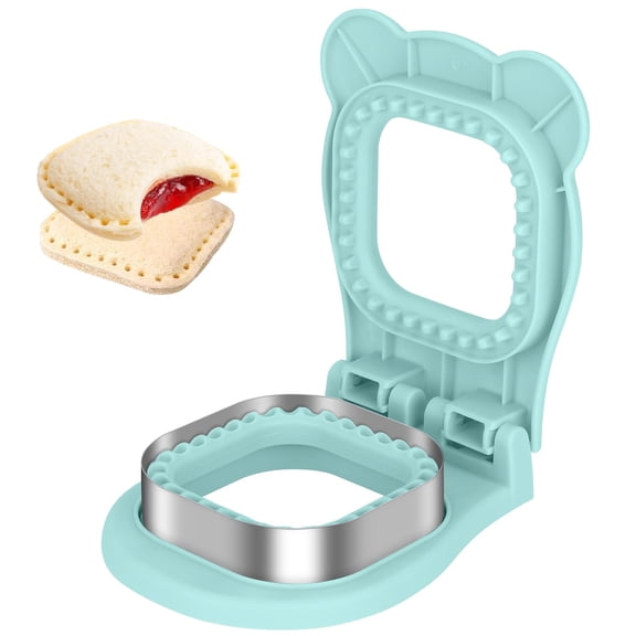 Uncrustable Sandwich Cutter Maker – Sandwich Sealer and Cutter for Lunchbox and Breakfast, Square Shape, Light Blue