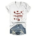 Halloween Shirts for Women Bloody Women's Casual V Neck Short Sleeved