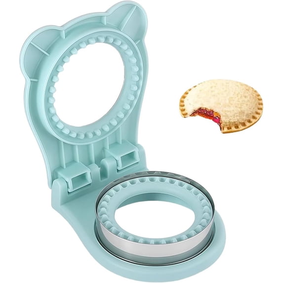 Uncrustable Sandwich Maker,Sandwiches Pocket Circle Shape 3.7Inch Sandwich Cutter and Sealer,Sandwich Cutter for Kids Breakfast and lunchboxes (Light Blue)