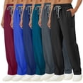 thumbnail image 1 of Uncuffed Scrub Pants for Women Wide Leg High Rise Straight Yoga Scrub Uniform Pants Navy S 26", 1 of 5