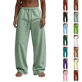 thumbnail image 1 of Uncuffed Wide Leg Sweatpants Men Workout Jogging Mens Sweatpants Plus Size Running Pants with Pockets Elastic Waist Stretch Hiking Trousers, 1 of 5