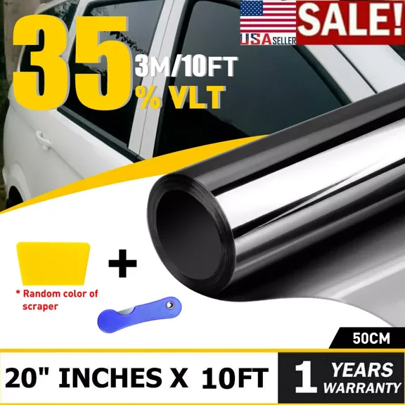 Uncut Roll Window Tint Film 35% Vlt 20" X 10'Ft Feet Car Home Office Glass Black