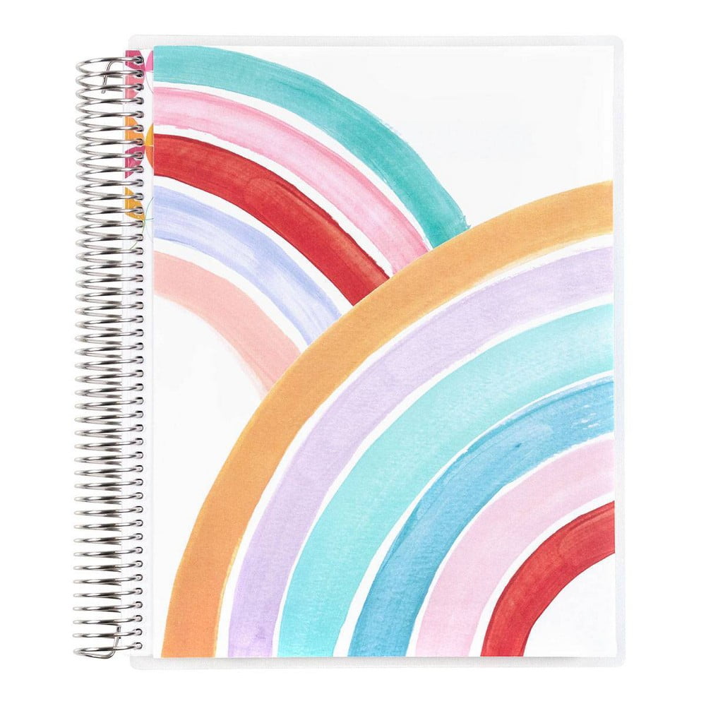 Undated 12 Month Teacher Lesson Planner Coiled 8.5"x11" Painted Rainbow