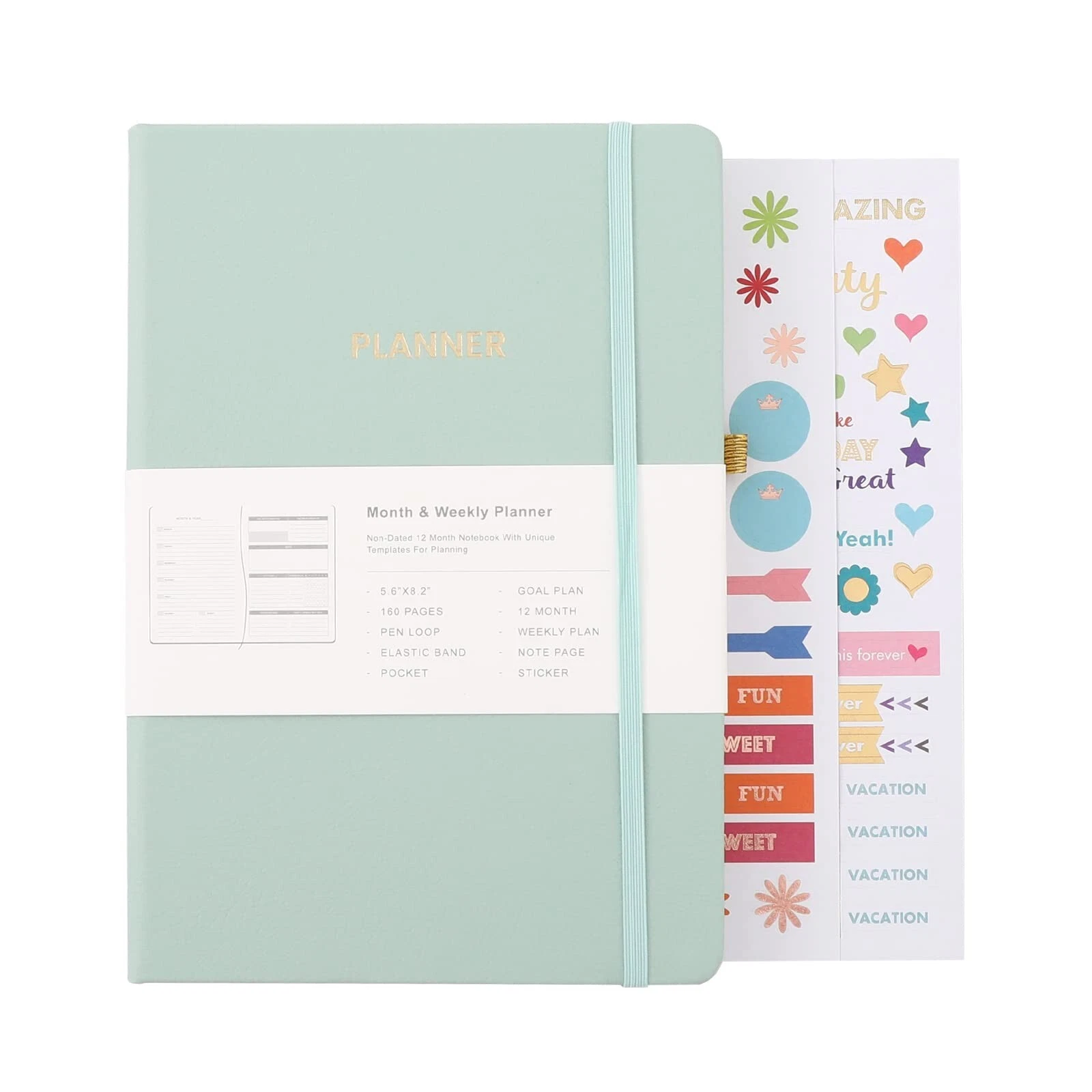 Undated Academic Weekly & Monthly Planner For 2021,2022,5.6"X8.2",52 Weeks & ...