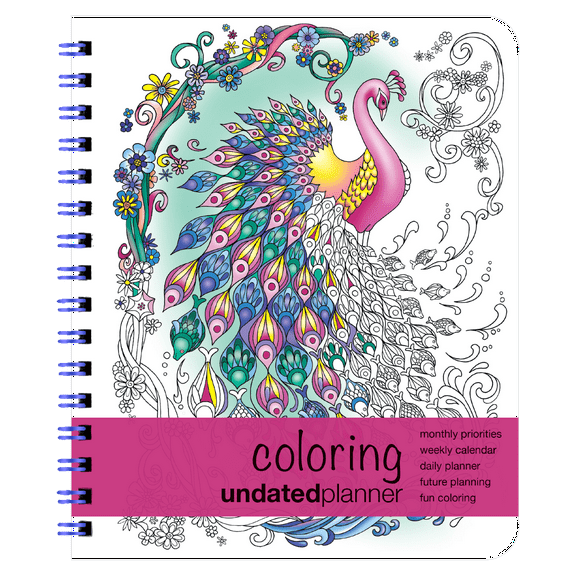 Undated Coloring Planner (6.625x9) Medium - Weekly & Monthly Organizer, Appointment Schedule, Goals and Notes