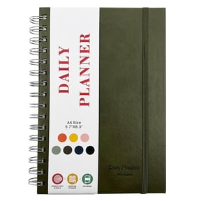 Undated Daily Planner with Hourly Schedules, Daily Organizer Notebook for Work Men, to Do List Notebook for Time Management, Elastic Closure by WEIWEIGG