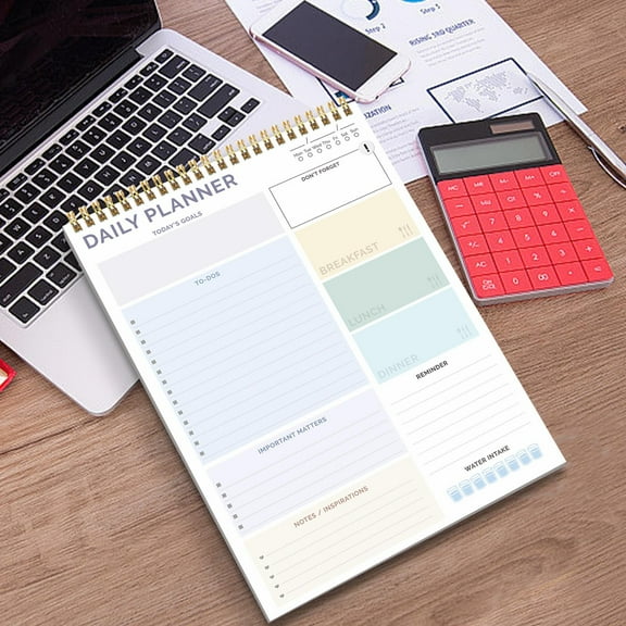 Undated Daily Planner Notepad - Twin-Wire Bound To Do List Notebook with PVC Cover for Office & School, Productivity Organizer (52 Sheets, 8.5x11 Inches, Lavender)