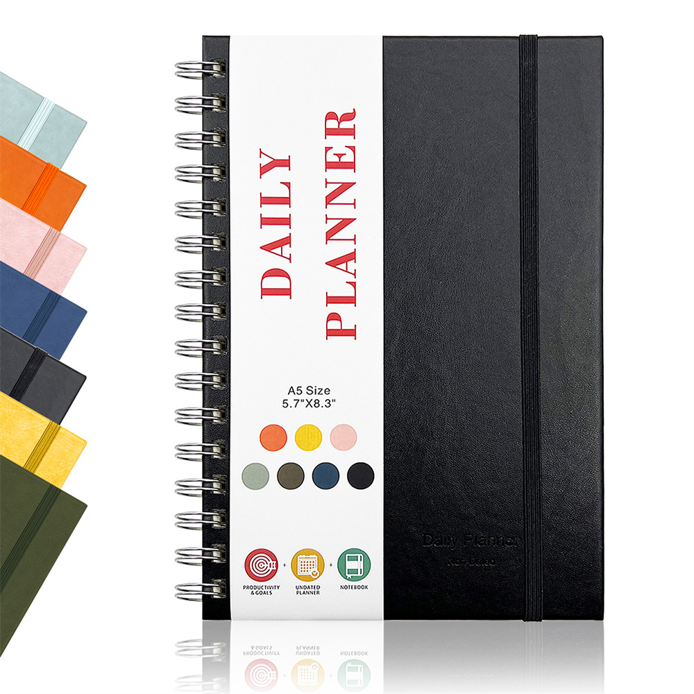 Undated Daily Planner - Spiral Notebook 80 Days One Day Per Page...