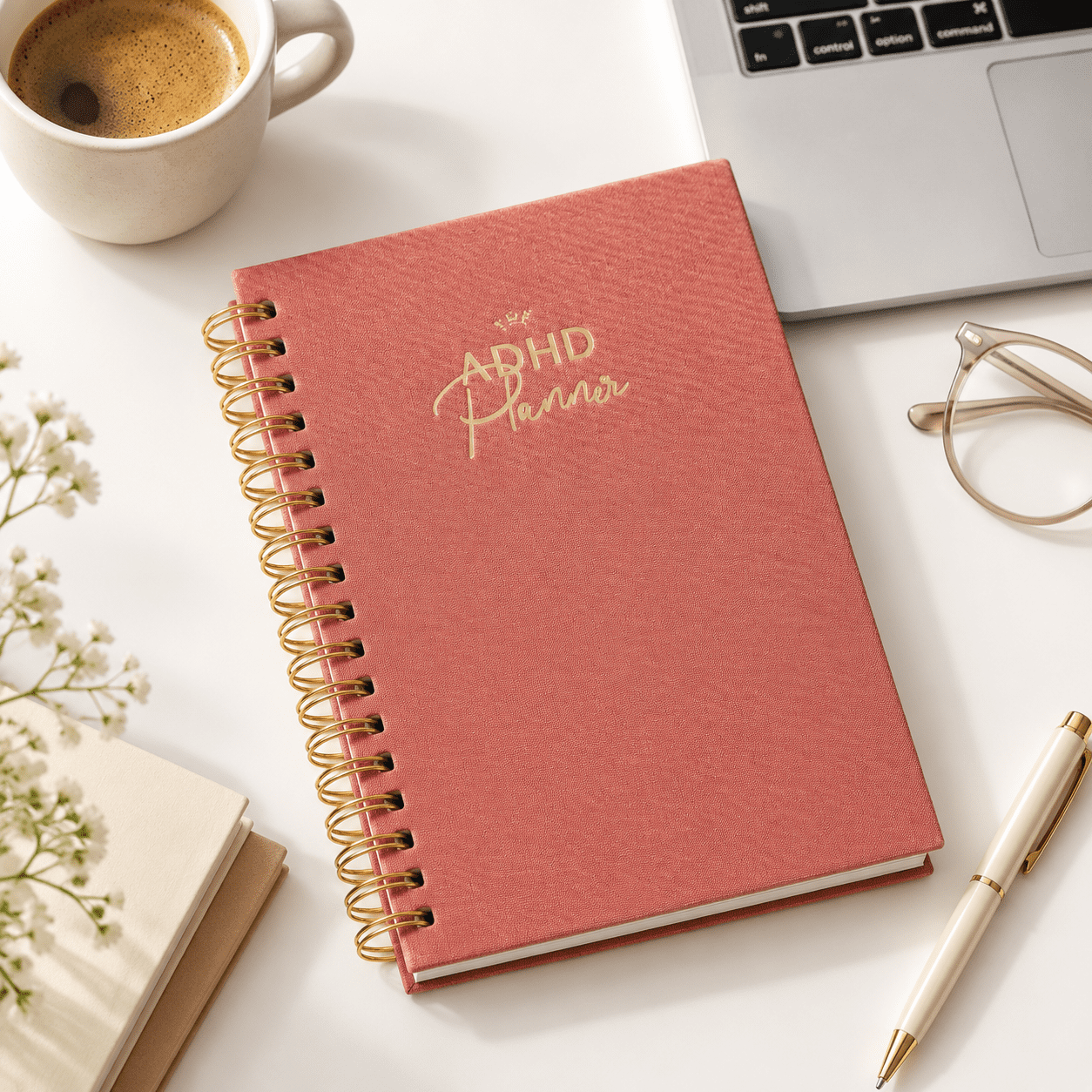Undated Daily Weekly Schedule Organizer Journal, Red Spiral Bound ...