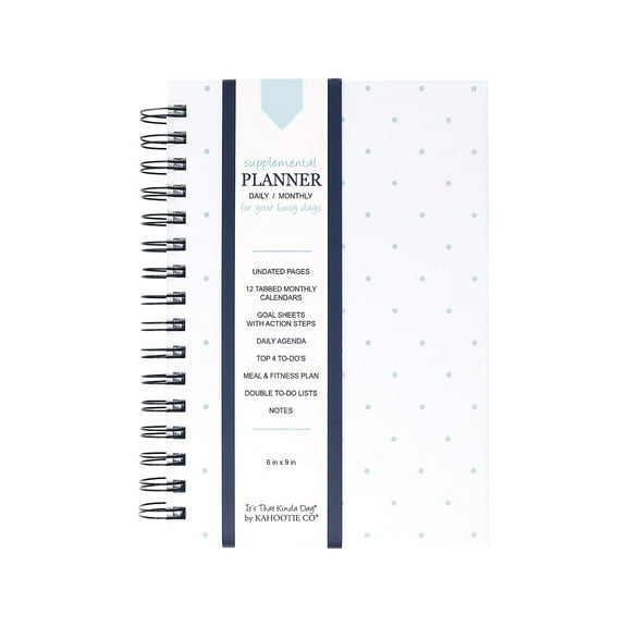 Undated Kahootie Co. 6" x 9" Planner It's That Kinda Day Teal Mini Dots (ITKDTMD-H)