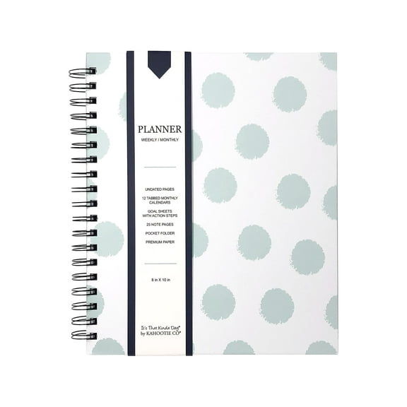 Undated Kahootie Co. 8" x 10" Planner It's That Kinda Day Teal Polka Dots (ITKLWTPD-H)