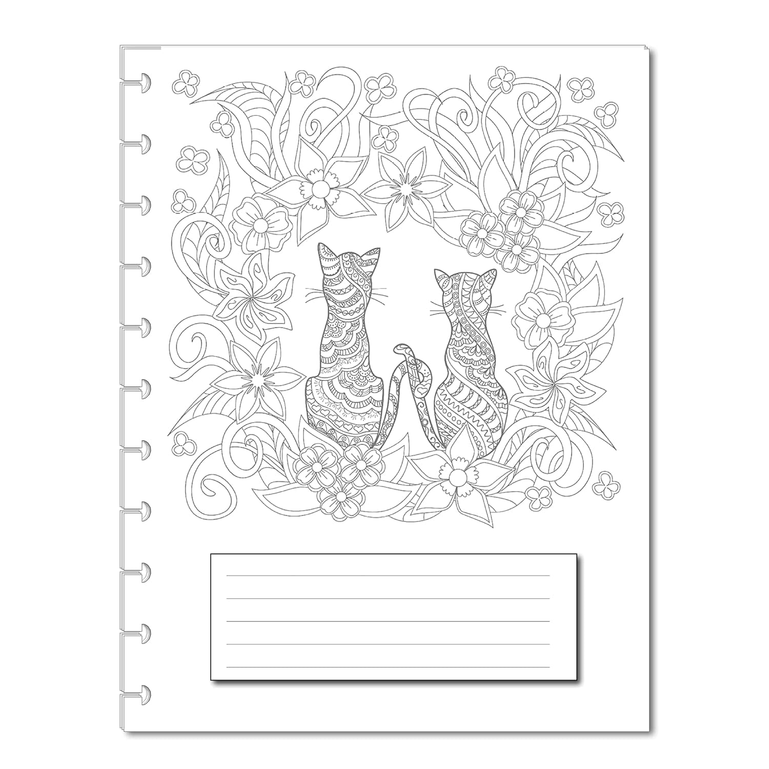 Undated Monthly Calendar Refill With Coloring Cat Kitten Pages for Big ...