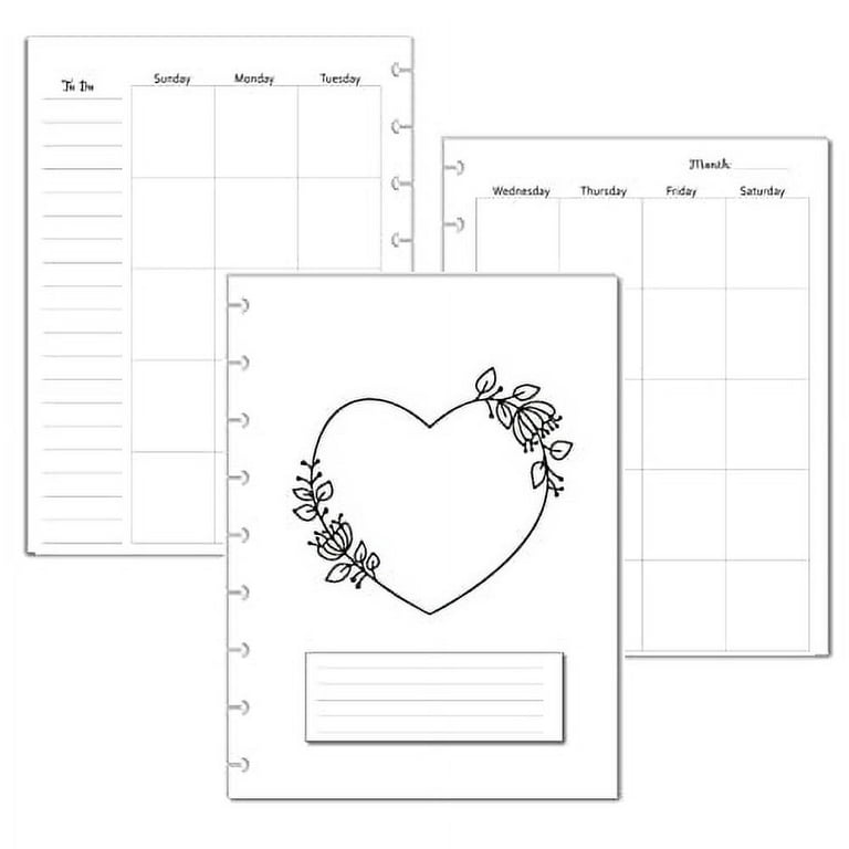 Weekly Journal Printable Planner Insert, Planner Refill, Weekly