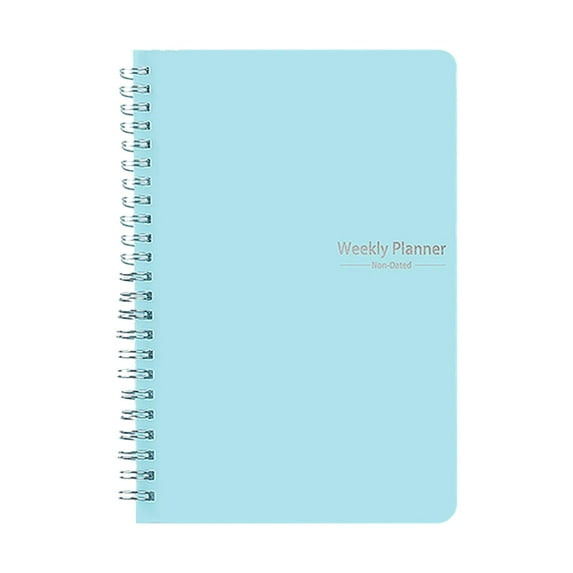Undated Weekly Planner, 52 Weeks Daily Planner with Notes and Doodles, To Do List Notebook for Work, Planner Notebook for Home Office College, Schedule Planner, Twin-Wire Binding, Blue