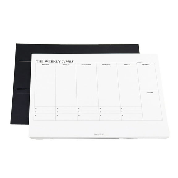 A Undated Weekly Planner Notebook B5 Size 60 Pages Self Fill Checkin Tear Off Simplified Planning Large Notebook 8.26Inch X 6.69Inch For Office And School Use
