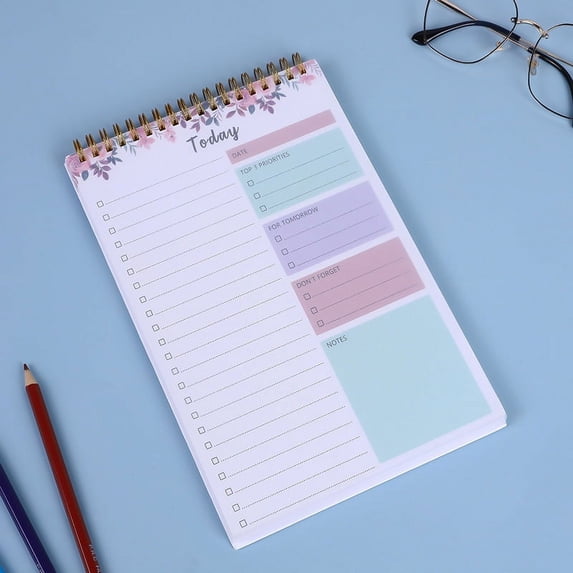 Undated Weekly Planner Notebook with Coil Binding, B5 Flip-Up To-Do List Schedule Book, 52-Week Desk Pad for Work, School and Home Organization