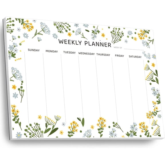 Undated Weekly Planner Notepad, 52 Sheet -Off Weekly Notepad, Desk Planner Pad Calendar, Blank Calendar for Daily Habit /Menu Planning(8.26"x11,69")