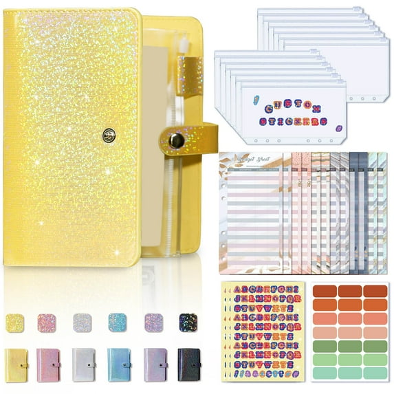 Undated Weekly and Monthly Financial Planner with Budget Ledger, A6 Size Notebook for Goal Recording, Home Office Organization, Dot Grid Pages