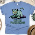 thumbnail image 1 of Undead Purrfection Zombie Cat Shirt for Adults, Funny Halloween Graphic Tee, CarolinaBlue, Size XL, 1 of 6