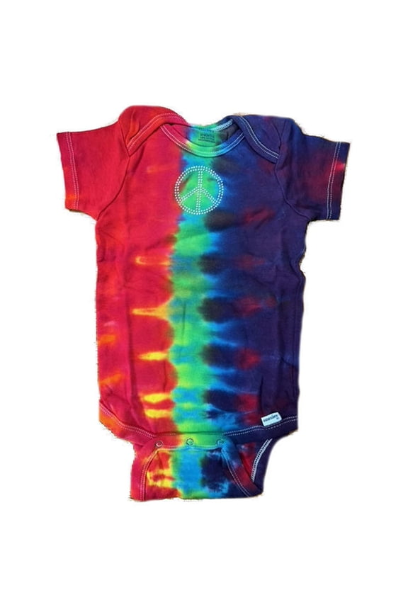 Baby Girl's Tie-Dye Onesie Bling Peace (6-9 Months)
