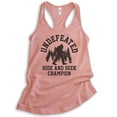 thumbnail image 1 of Undefeated Hide And Seek Champion Tank Top, Ladies Racerback Tank, Bigfoot, Yeti, Sasquatch, Squatch Tee, Desert Pink, Medium, 1 of 3