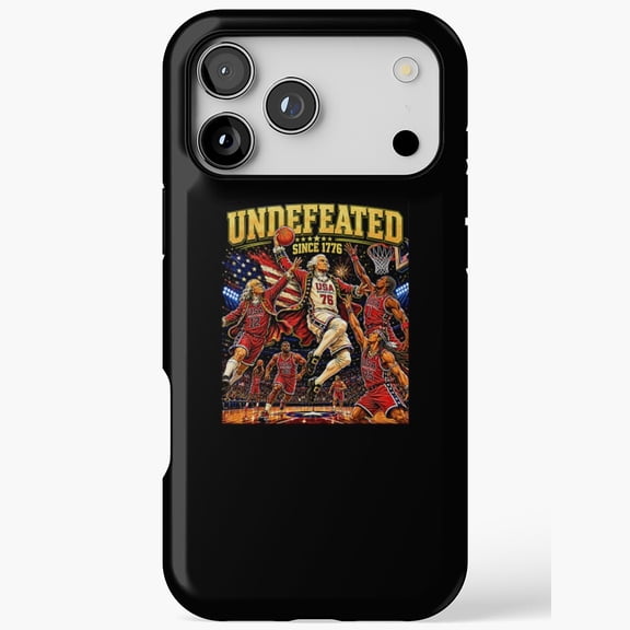 Undefeated Since 1776 USA Basketball Slam Dunk for iPhone Case 11 through 17 Pro Max