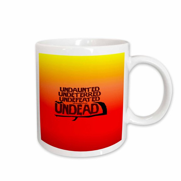 3drose, Undefeated Undead on Redorange, 15oz Mug