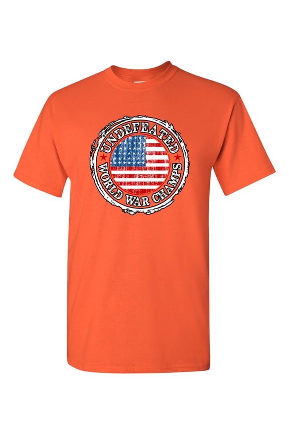 Undefeated World War Champ Belt USA America DT Adult T-Shirt Tee