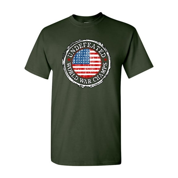 Undefeated World War Champ Belt USA America DT Adult T-Shirt Tee