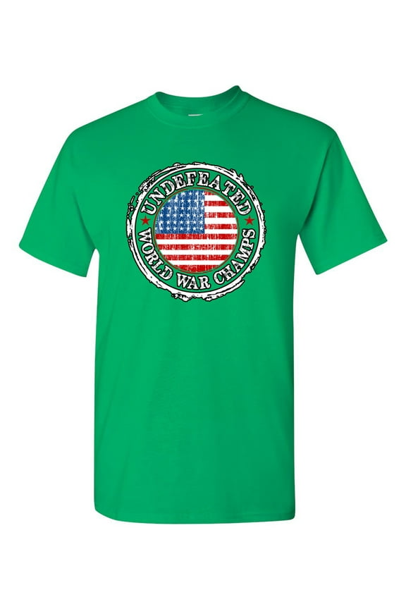 Undefeated World War Champ Belt USA America DT Adult T-Shirt Tee