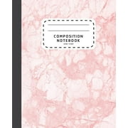 School Notebook Wide Ruled Composition Notebook Pink Marble Wide Ruled Composition Notebook - Notebook For School Paperback