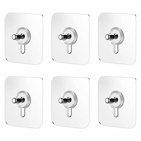 Under $1 Adhesive Wall Hooks, Heavy Duty Adhesive Wall Hooks, No-Drill 2-In-1 Screw Sticker for Shelves, Peel And Stick Hooks, Multi-Color, by Goohae