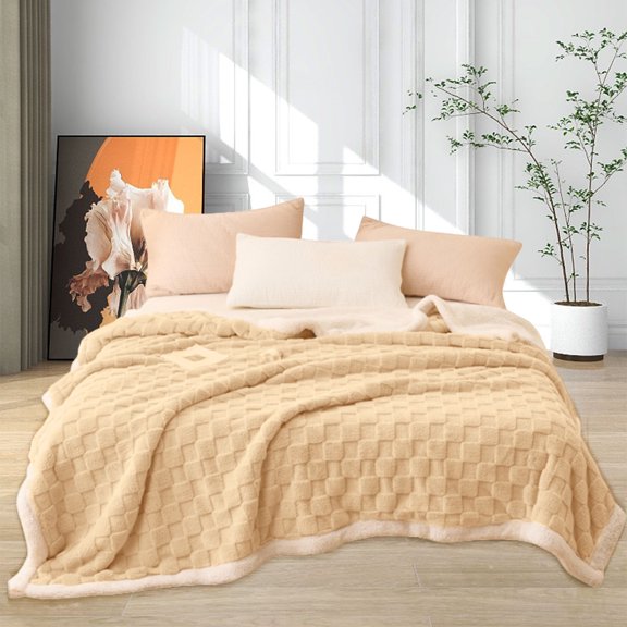 Under$1 Clearance Lannel Blanket Four Seasons Universal Single Printing Thickened Blanket Office Lunch Break Cover Blanket Conditioning Nap Blanket