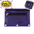 thumbnail image 1 of Under 1$ Dollar Pencil Pouch for 3 Ring Binder - 3 Hole Zipper Pen Case Bag Holder Bulk Accessories Clear Window Aesthetic Organizer Pockets, 1 of 5