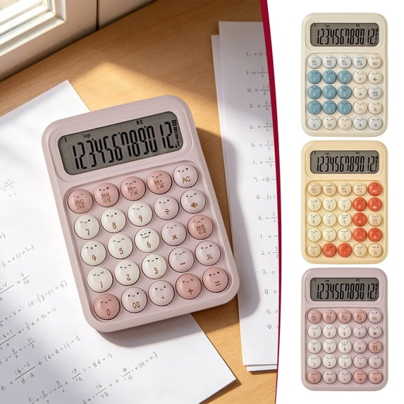 Under $1 Financial Calculator 12-Digit Large Display Round Keys Ergonomic Desktop Wear-Resistant for Office Home College by Xuniizn