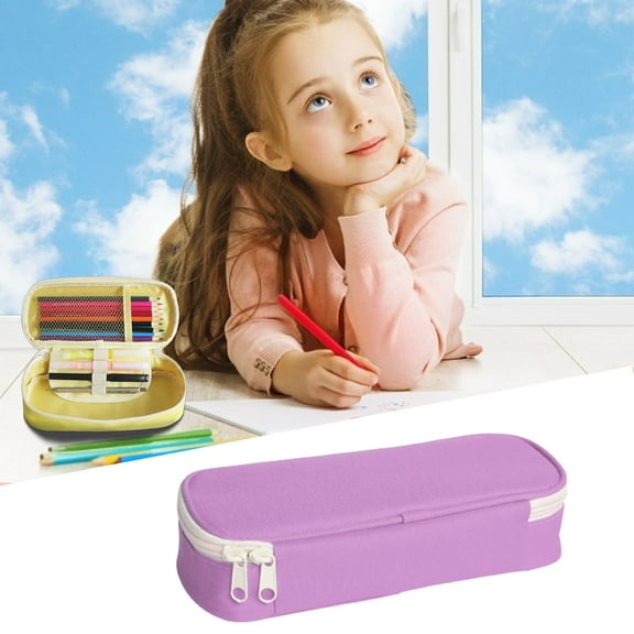 Under $1! GFHFHITJ Mesh Pencil Pouch Large Capacity Pencil Bag Stationery Box Transparent Pen Bag Exam Special Student Pen Bag(Purple)