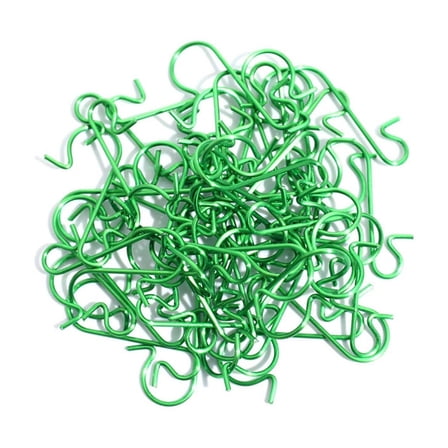 Under $1 PEONAVET 50 Pcs Christmas Ornament Hooks Metal S-Shaped Ornament Hanger for Christmas Tree Christmas Party Suplies(Green)
