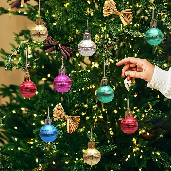 Under$1 PEONAVET Christmas Ornaments 3cm Alien Colored Christmas Christmas Tree Pendant Set Of 12 Pendants