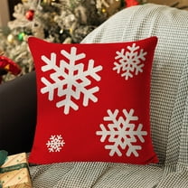 Under $1! PEONAVET Christmas Pillow Cover 18x18 SnowFlake Square Pillow Case Home Decorative Cushion Covers Case for Sofa Bed Chair