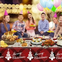 Under $1! PEONAVET Christmas Tablecloth 108×54 Inch Rectangular Christmas Tree Table Cover Plaid Washable Tablecloth for Party Picnic Dinner Decor