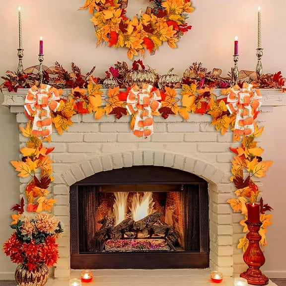 Under $1! PEONAVET Fall Burlap Ribbon 2.48 In Pumpkin Marple Leaf Fall Decor Plaid Wired Edge Fabric Ribbon for Wrapping Gifts Making Wreath Bow