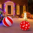 thumbnail image 1 of PEONAVET Giant Christmas Inflatable Ball 24in Outdoor Xmas Inflatable Yard Decoration Blow up Christmas Ball for Yards Lawns Porch Garden Front Door Decor, 1 of 2