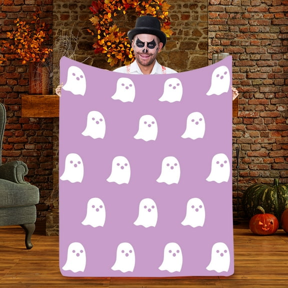 Under $1! PEONAVET Halloween Ghost Blanket Soft Cozy Fluffy Throw Blanket Lightweight Velvet Bed Blanket for Couch Sofa