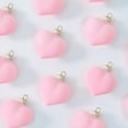 thumbnail image 1 of Under$1 PEONAVET Velvet Christmas Ornaments,12ct Flocked Pink Heart Shape Christmas Ball Plastic Shatterproof Hanging Ball for Xmas Valentines Day Tree Decor, 1 of 3