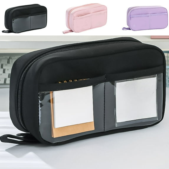 Under $1 Pencil Case, Hwkond Big Capacity Pencil Pen Case Office College Campus Large Storage High Capacity Bag Pouch Holders Box Back to College