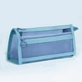 thumbnail image 1 of Under $1 Pencil Case, Hwkond Double Layered Transparent Mesh Pen Case Back to College, 1 of 7