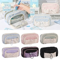 Under $1 Pencil Case, Large Capacity New Junior High Campus Student Pencil Stationery Bag Back to College