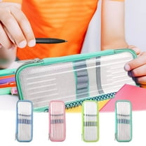 Under $1 Pencil Case, Hwkond Student Pencil Case Stationery Bag Transparent Pencil Case Hard Pencil Case Back to College