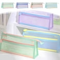 thumbnail image 1 of Under $1 Pencil Case, Mesh Double Layer Transparent Pen Bag, Large Capacity Exam Stationery Organizer for College Learners by PALIFEUR, 1 of 7
